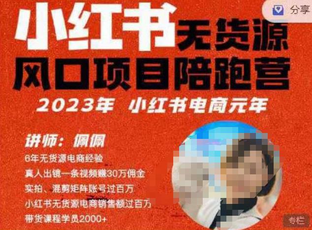 戴琳·小红书的无货源电商蓝海项目陪跑营（更2023年8月）不用照相、不用漏脸、不用买产品、不用公司营业执照、一部手机就能开店