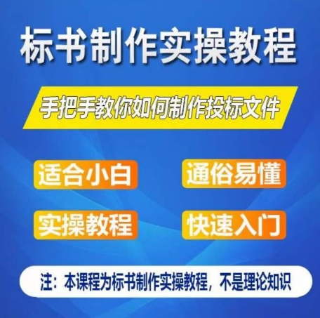 标书编写实际操作实例教程，教你如何怎么制作授标文档，零基础一周懂得制作标书