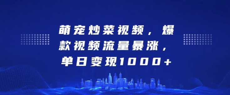 萌宝炒菜视频，爆款短视频总流量疯涨，单日转现1k