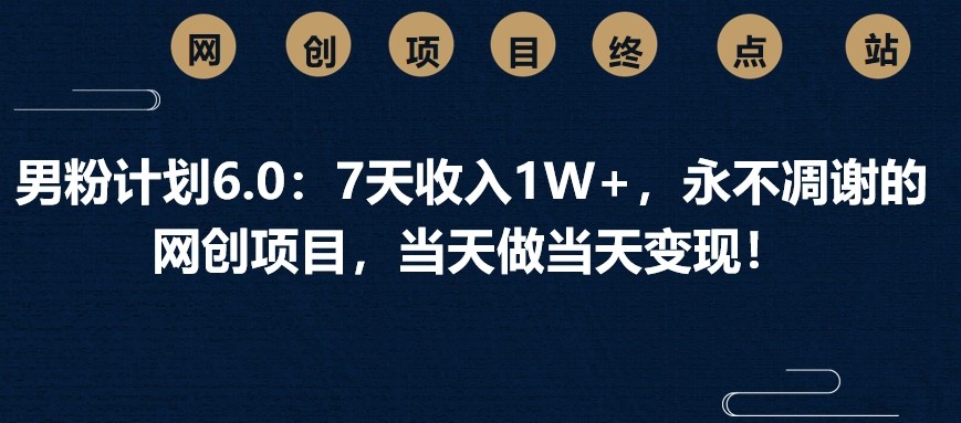 粉丝方案6.0：7天收益1W ，永不凋谢的网创新项目，那天做当日转现！