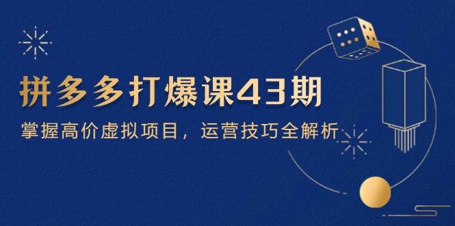 拼多多平台打穿课第 43 期，把握高价位虚拟资源项目，运营方法全面解析（15节）