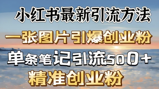 小红书的全新推广方法，一张图片点爆自主创业粉