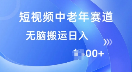 短视频中老年人跑道，使用方便，全平台盈利，没脑子运送日入好几张