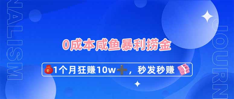 （14257期）0成本费闲鱼平台爆利捞钱，1个月狂赚10W ，秒发秒赚新模式