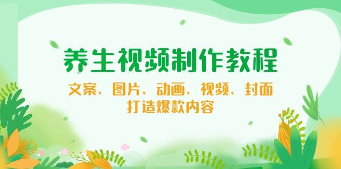 健康养生制作软件教程，创意文案、照片、动漫、短视频、封面图，推出爆款具体内容