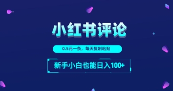 小红书的评论区留言：一条0.5元，每日拷贝，新手入门也可以日入1张