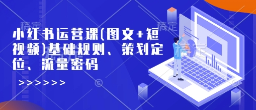 小红书运营课(图文并茂 小视频)基本标准、方案策划精准定位、总流量登陆密码
