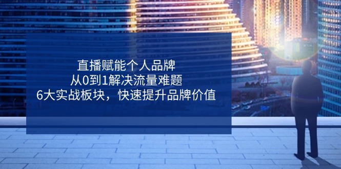 （14365期）直播间创变个人ip，从0到1处理总流量难点，6大实战演练版块，迅速提升品牌形象