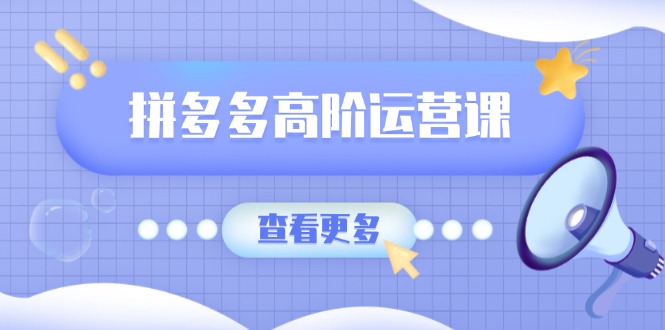 （14327期）拼多多平台高级运营课：完美群爆品游戏玩法，轻付钱无穷拷贝，打造出品类爆品之途