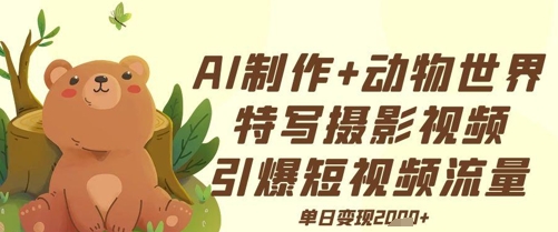 AI制做奇趣大自然大特写摄影视频 点爆自媒体流量 单日转现好几张