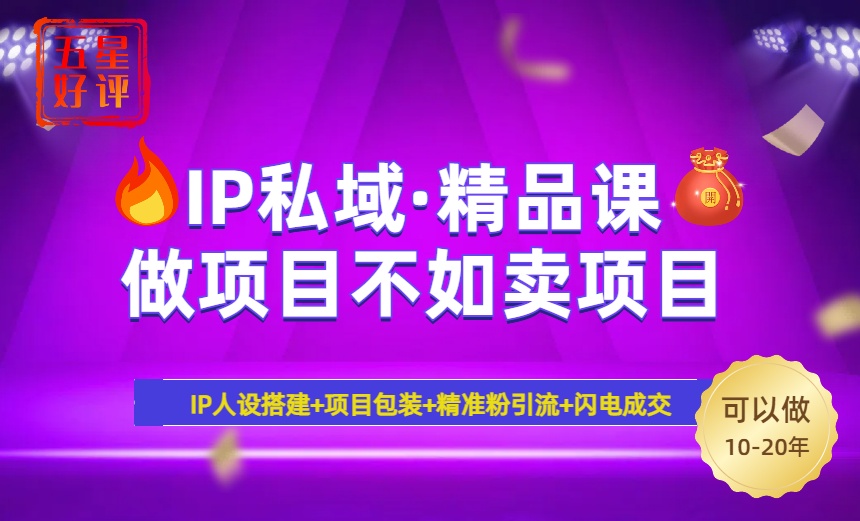 （14406期）2025年“IP公域·密训班精品课程”，日赚3000 新手防坑月入十万，暴力行为引流方法...