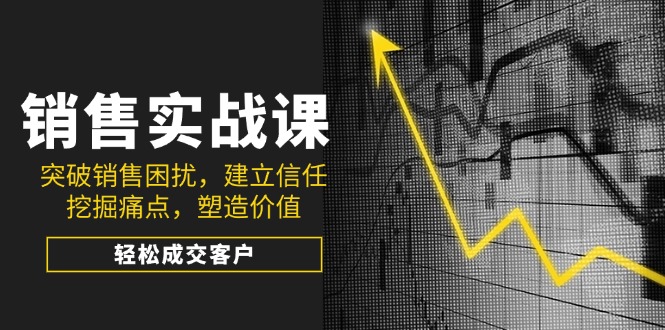 （14297期）市场销售实战演练课，提升市场销售困惑，拉近关系，发掘困扰，塑造价值，轻轻松松成交客户