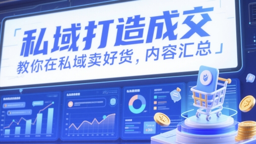 公域打造出交易量，教大家在公域卖出去货，具体内容归纳