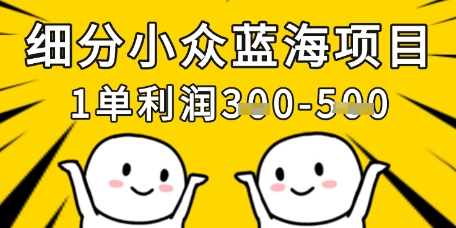 细分化冷门蓝海项目，一单利润3张，每月工作稳定过1w